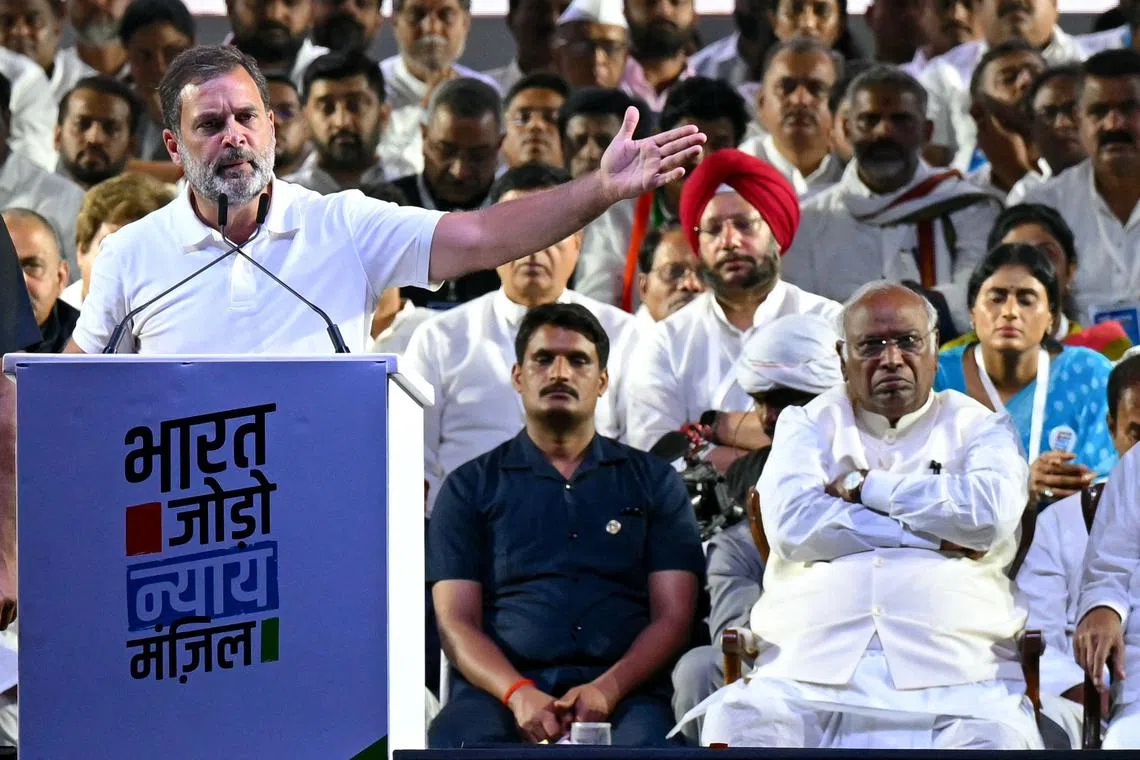 Mr Gandhi lambasted the government for failing to tackle unemployment, crony capitalism and the lack of representation of social and backward classes in India.
