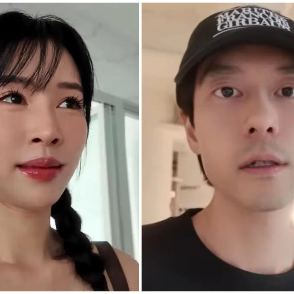 James Seah (right) appeared briefly at the end of Nicole Chang Min's vlog to provide his views on the light fixtures chosen.