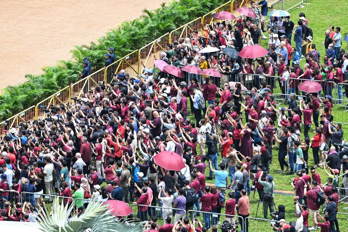 ST PHOTO: Chong Jun Liang 

Supporters at the nomination centre held at the People’s Association Headquarters at Jalan Besar on Aug 22, 2023. 


Presidential Election 2023 Nomination Day
