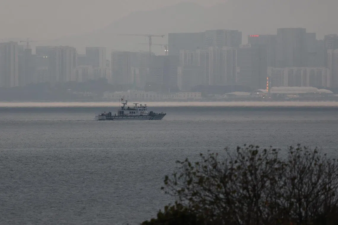 A China-registered speedboat capsized off the coast of Taiwan’s Kinmen island during a chase after it refused an inspection by Taiwan authorities. 