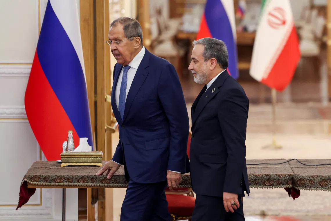 The report follows an earlier meeting between Iran’s Foreign Minister Abbas Araghchi (right) and Russian counterpart Sergei Lavrov on Oct 19.