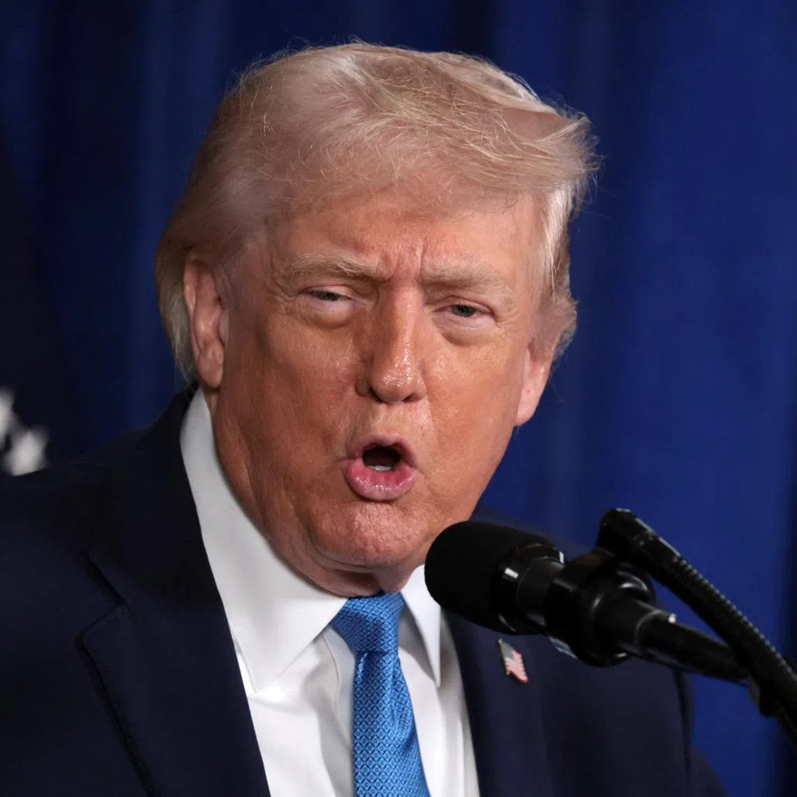 U.S. President Donald Trump speaks during a press conference following a U.S. strike on Venezuela where President Nicolas Maduro and his wife, Cilia Flores, were captured, from Trump's Mar-a-Lago club in Palm Beach, Florida, U.S., January 3, 2026. REUTERS/Jonathan Ernst