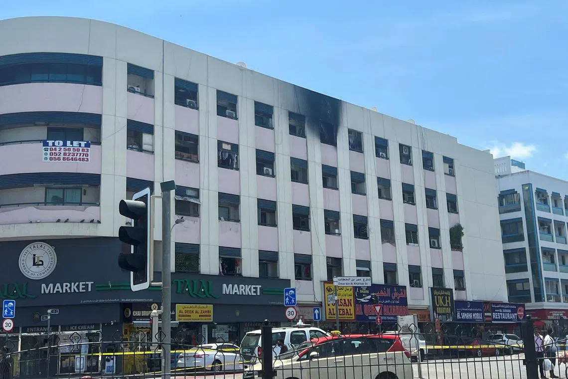 The fire engulfed a five-storey building in the Al-Ras neighbourhood, one of the oldest parts of Dubai.