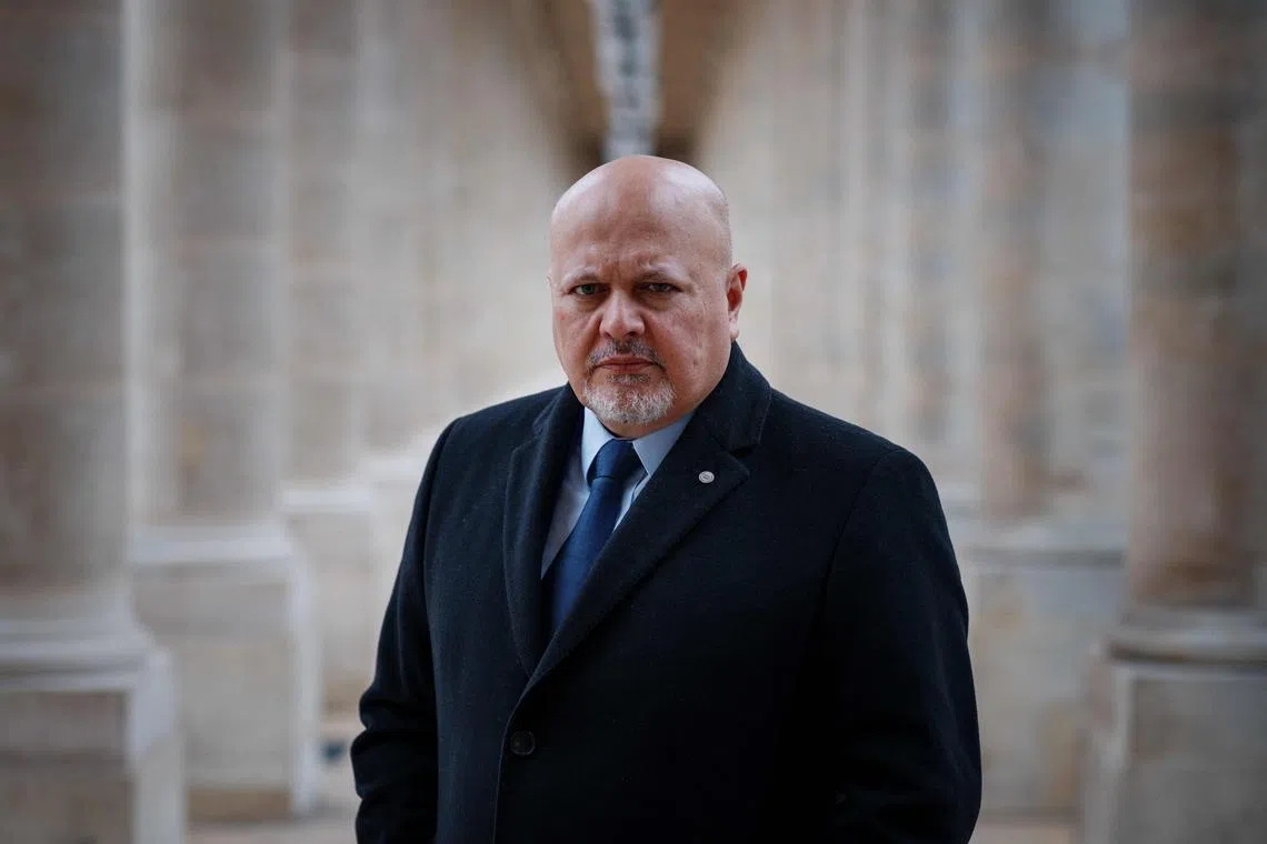 International Criminal Court Prosecutor Karim Khan poses during an interview with AFP at the Cour d'Honneur of the Palais Royal in Paris on February 7, 2024. The prosecutor of the International Criminal Court (ICC) wants to prosecute "environmental crimes" without changing the court's statute, because environmental damage is often the cause or consequence of war crimes or crimes against humanity that the ICC can already judge, Karim Khan announced on February 7, 2024, in an interview with AFP. (Photo by Dimitar DILKOFF / AFP)