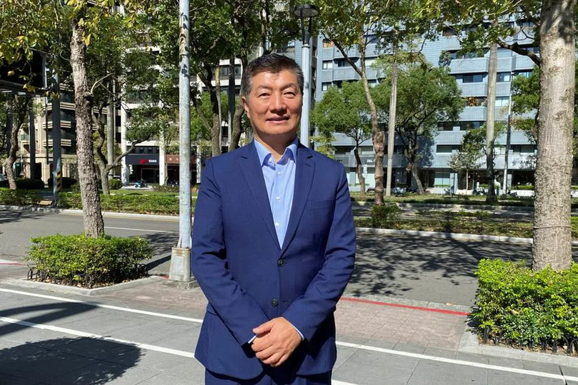 Lobsang Sangay, former head of the Tibetan government in exile, the Tibetan Central Administration, poses for a picture in Taipei, Taiwan January 13, 2024. REUTERS/Ben Blanchard