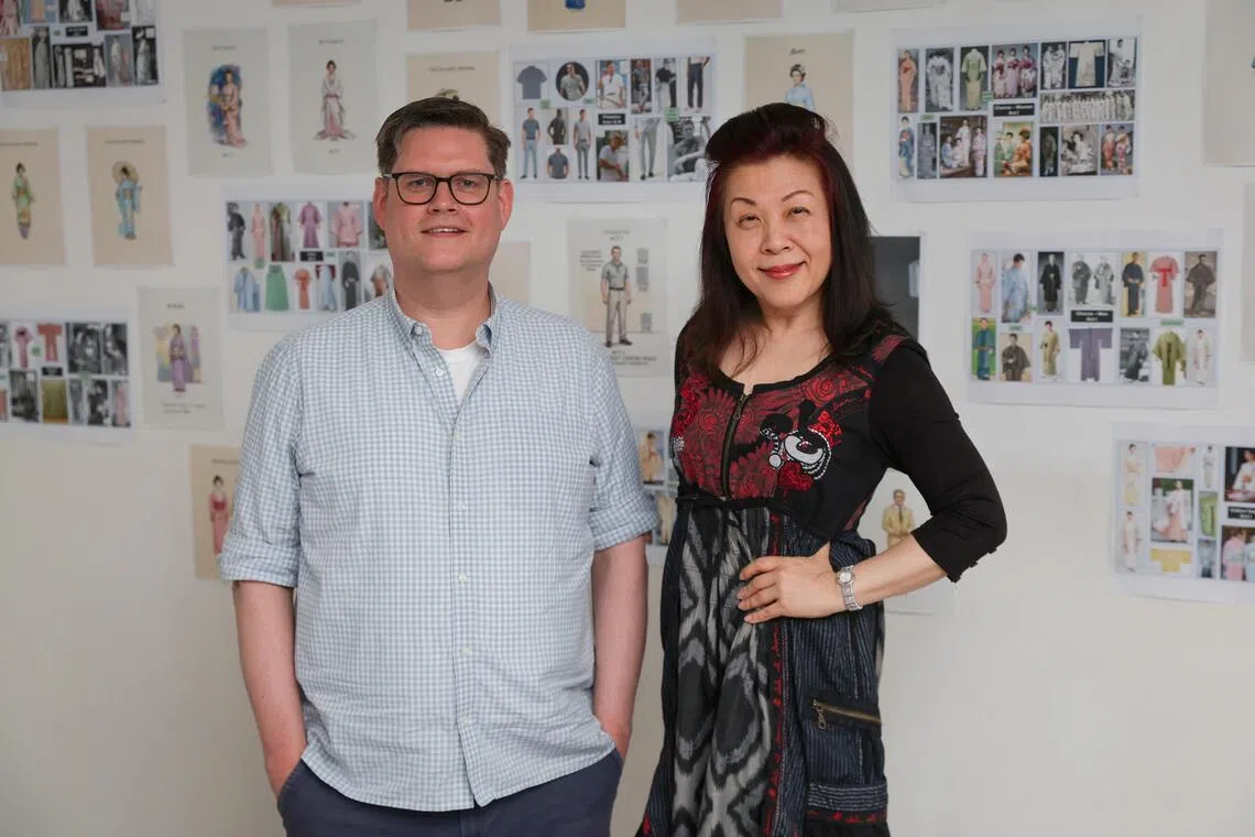 Director Harry Fehr (left) and soprano Nancy Yuen, who is Cio-Cio-San. The Singapore Lyric Opera will be staging Giacomo Puccini’s Madama Butterfly at Victoria Theatre from July 2 to 4.