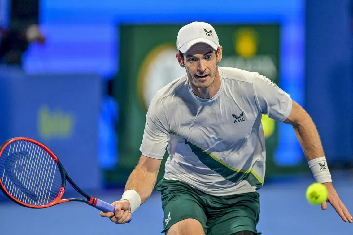 Andy Murray competing against Daniil Medvedev at the Qatar Open final on Saturday. The Briton lost 6-4, 6-4 to the world No. 7 Russian.
