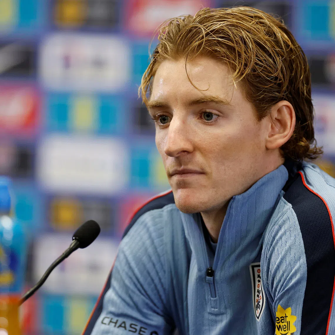 Soccer Football - Nations League - England Press Conference - St George's Park, Burton upon Trent, Britain - September 23, 2026 England's Anthony Gordon during the press conference Action Images via Reuters/Jason Cairnduff