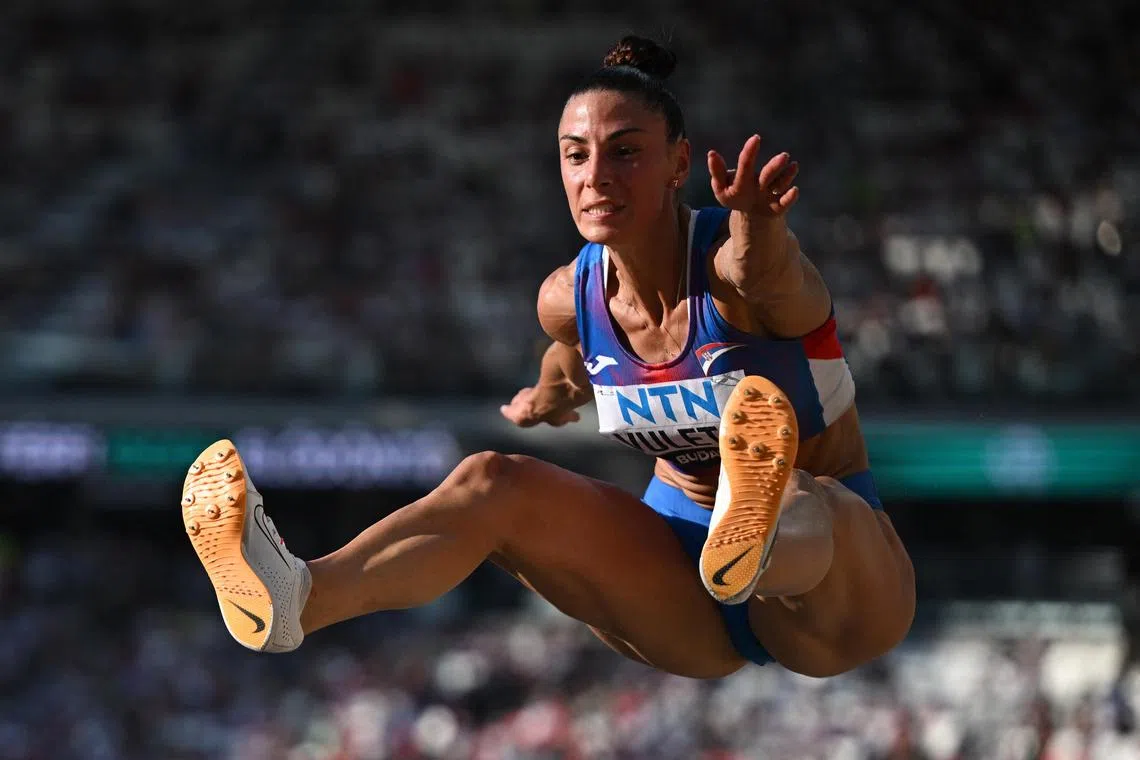 Athletics - World Athletics Championship - Women's Long Jump - National Athletics Centre, Budapest, Hungary - August 20, 2023
Serbia's Ivana Vuleta in action during the final REUTERS/Dylan Martinez