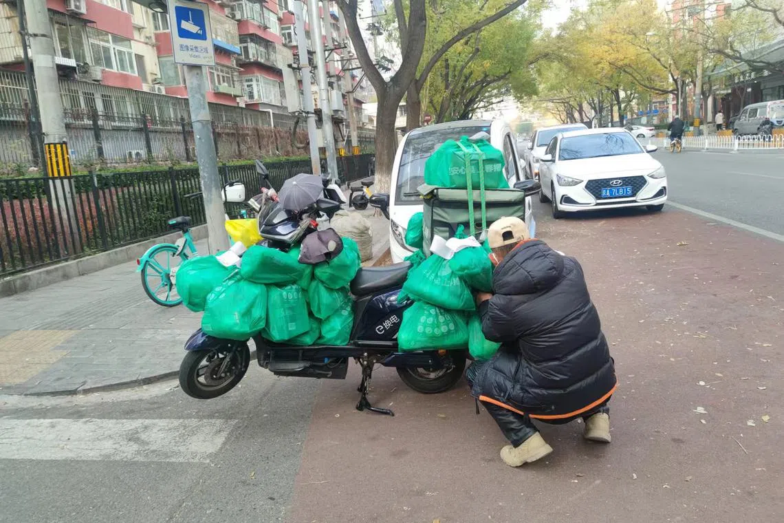 Delivery riders in Beijing said that orders have gone up between 30 and 50 per cent since last Friday.