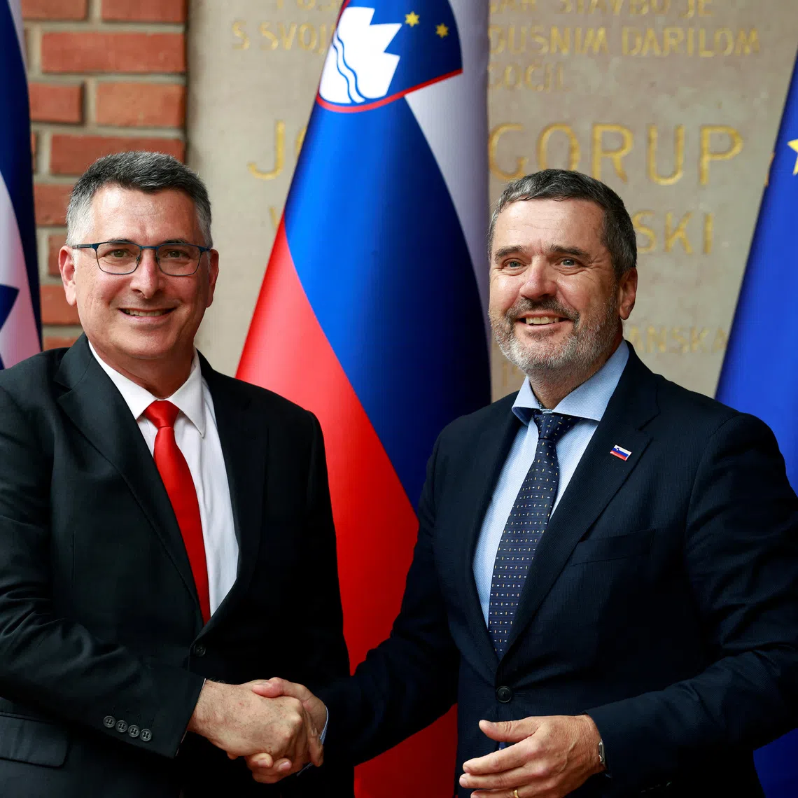 Israeli Foreign Minister Gideon Saar meets his Slovenian counterpart Tone Kajzer in Ljubljana, in Ljubljana, Slovenia September 9, 2026. REUTERS/Borut Zivulovic