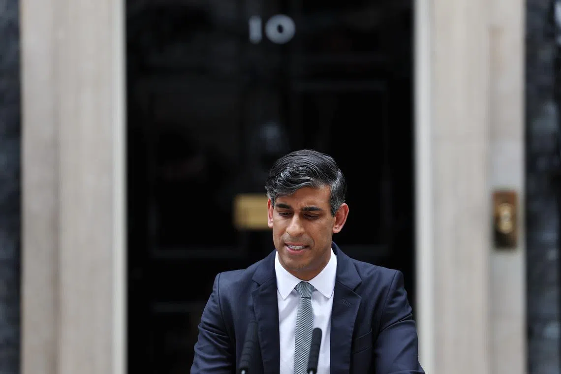 In his resignation speech, former Prime Minister Rishi Sunak took responsibility for the party’s election loss.