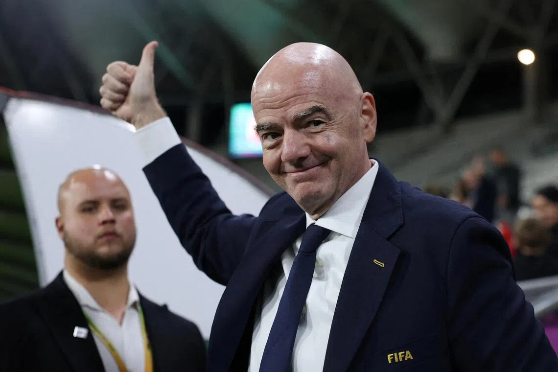 FIFA President Gianni Infantino reacts after Spain win the Under-20 Women’s World Cup on Sept 27.