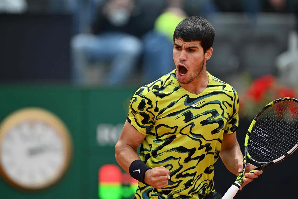 World number one Carlos Alcaraz (above) is in the same half of the draw as 22-time Grand Slam champion Novak Djokovic.