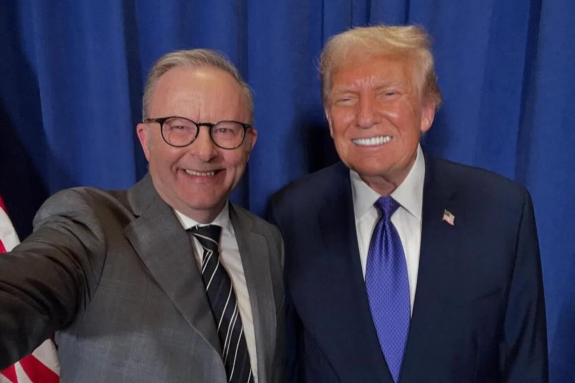 Australian Prime Minister Anthony Albanese and US President Donald Trump in a selfie at the United Nations in New York during their first ever face-to-face meeting. 

Credit: @albomp/Instagram