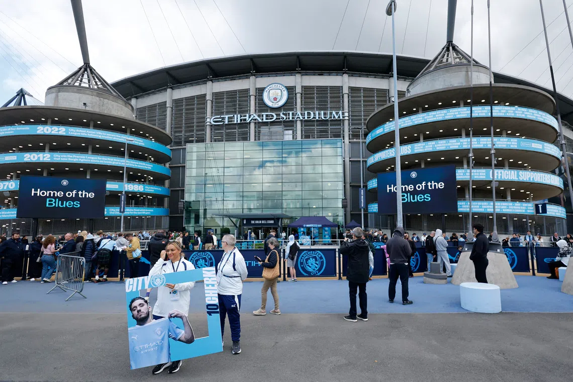 Soccer Football - Premier League - Manchester City v Coventry City - Etihad Stadium, Manchester, Britain - September 5, 2026 General view outside the stadium before the match Action Images via Reuters/Jason Cairnduff