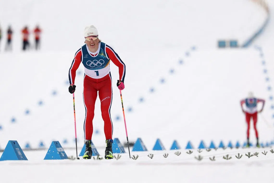 Milano Cortina 2026 Olympics - Cross-Country Skiing - Men's 50km Mass Start Classic - Tesero Cross-Country Skiing Stadium, Lago, Italy - February 21, 2026. Johannes Hoesflot Klaebo of Norway in action REUTERS/Kai Pfaffenbach