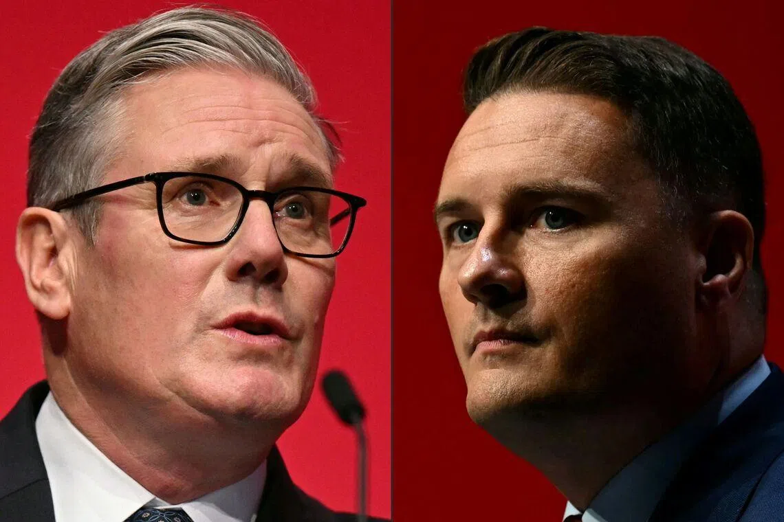 Former health minister Wes Streeting (right) has urged British Prime Minister Keir Starmer to set a timetable for his departure.