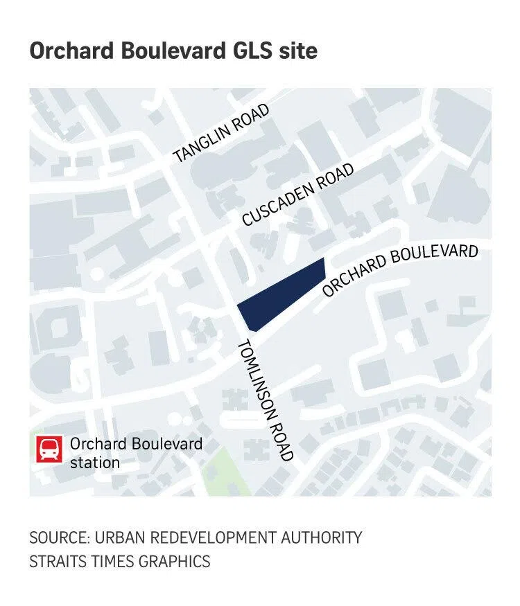 Map for Orchard Boulevard EC site.