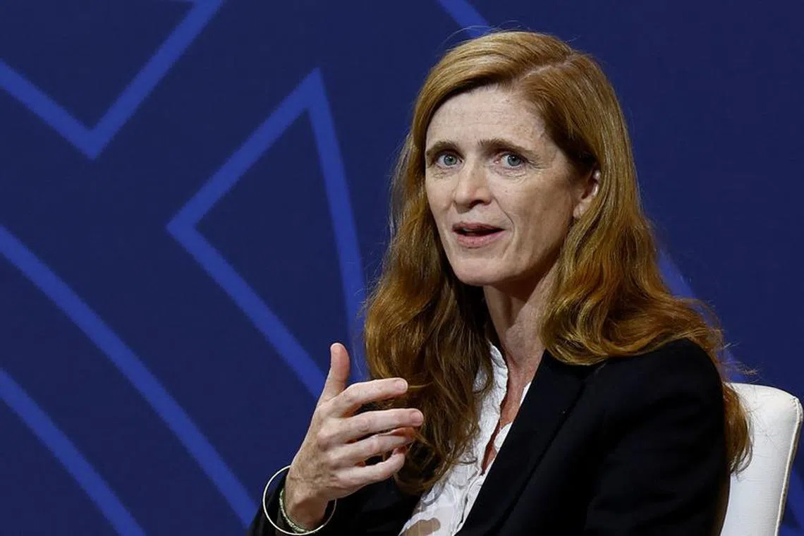 U.S. Agency for International Development (USAID) Administrator Samantha Power speaks as she participates in a Peace, Security and Governance Forum during the U.S.-Africa Leaders Summit 2022 in Washington, U.S., December 13, 2022. REUTERS/Evelyn Hockstein/Pool/File Photo