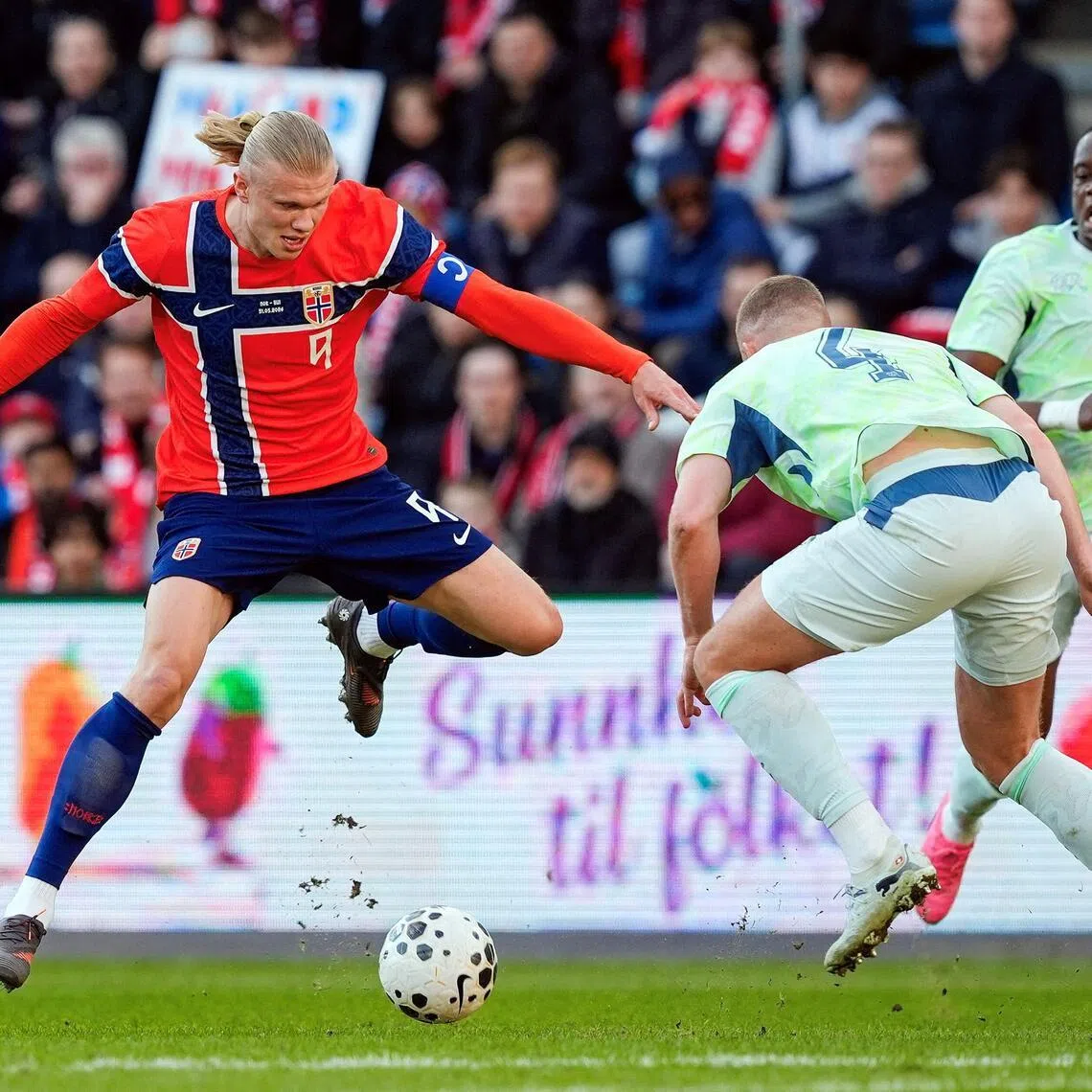 Norway striker Erling Haaland during a friendly match against Switzerland.