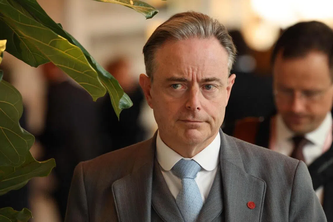 Belgian Prime Minister Bart De Wever at the EU leaders' summit in Copenhagen, Denmark, on Oct 2.