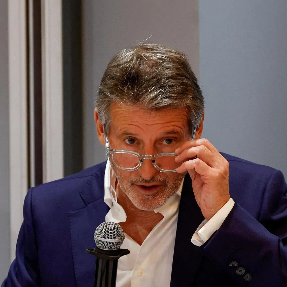 World Athletics president Sebastian Coe during his visit after Nairobi won the bid to host the 2029 World Athletics Championships, in Nairobi, Kenya, on Oct 14.