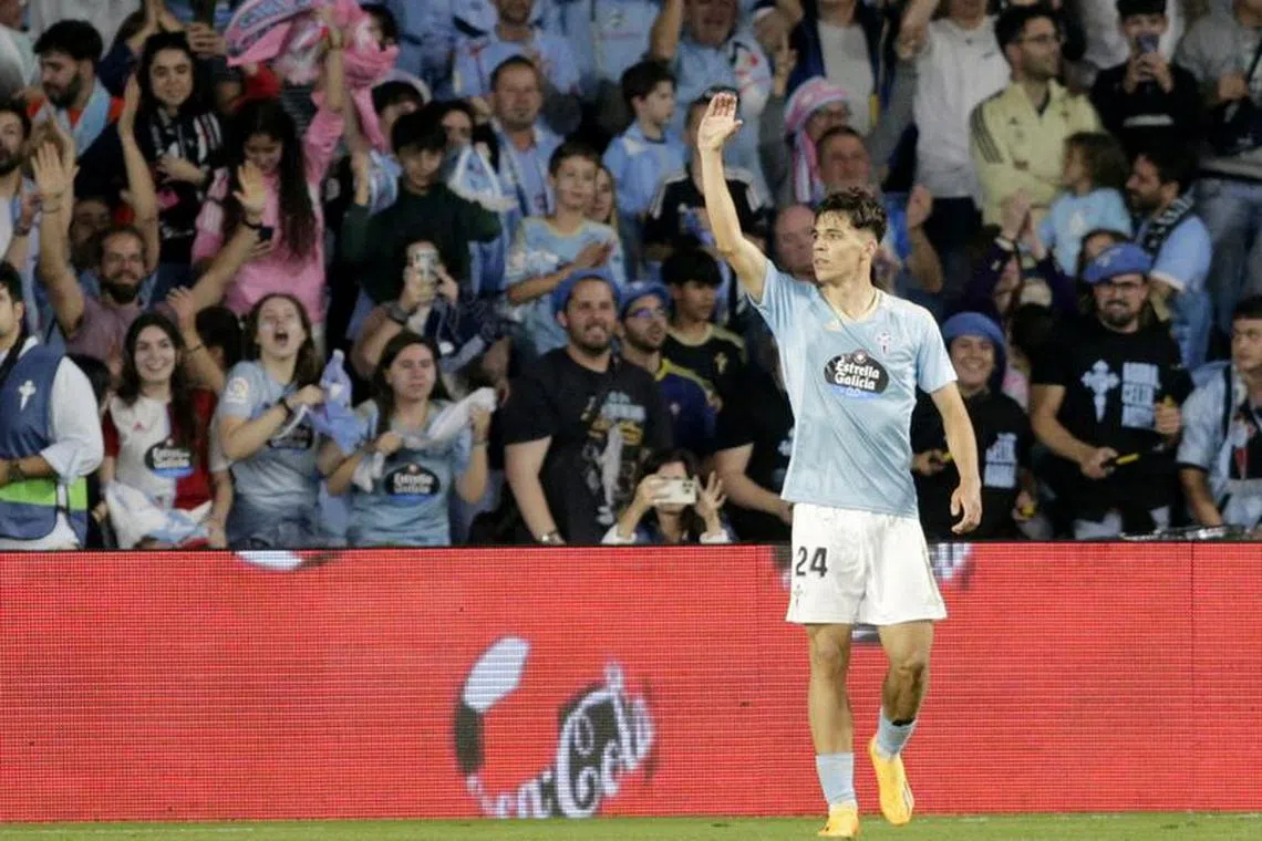 Soccer Football - LaLiga - Celta Vigo v FC Barcelona - Estadio de Balaidos, Vigo, Spain - June 4, 2023 Celta Vigo's Gabri Veiga celebrates scoring their second goal REUTERS/Miguel Vidal/File photo