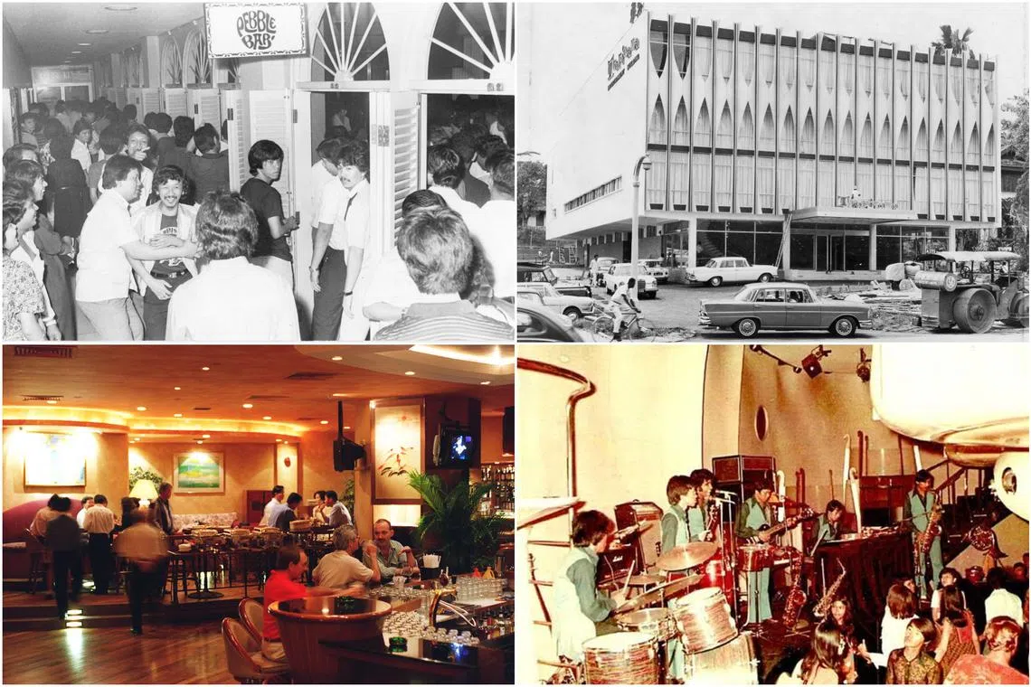 (Clockwise from top left) Pebble Bar in 1983, Tropicana in 1968, Barbarella in the 1970s and Xanadu in 1997.