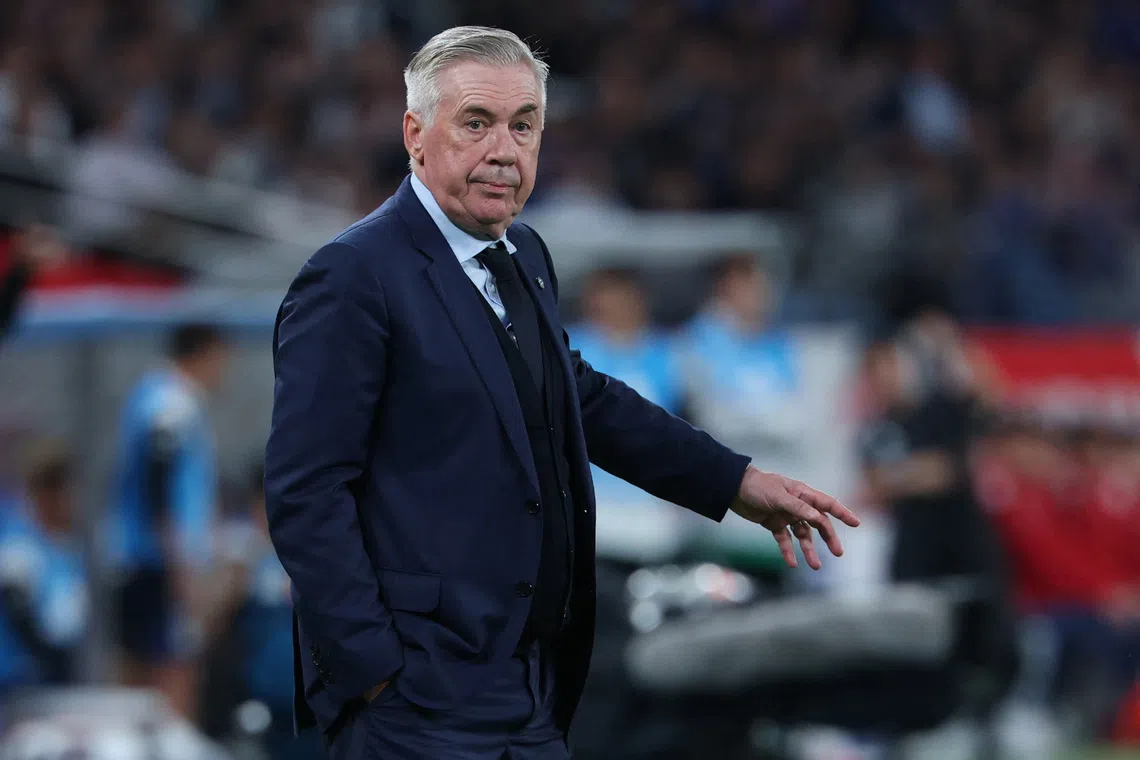 Soccer Football - International Friendly - Japan v Brazil - Tokyo Stadium, Tokyo, Japan - October 14, 2025 Brazil coach Carlo Ancelotti during the match REUTERS/Kim Kyung-Hoon