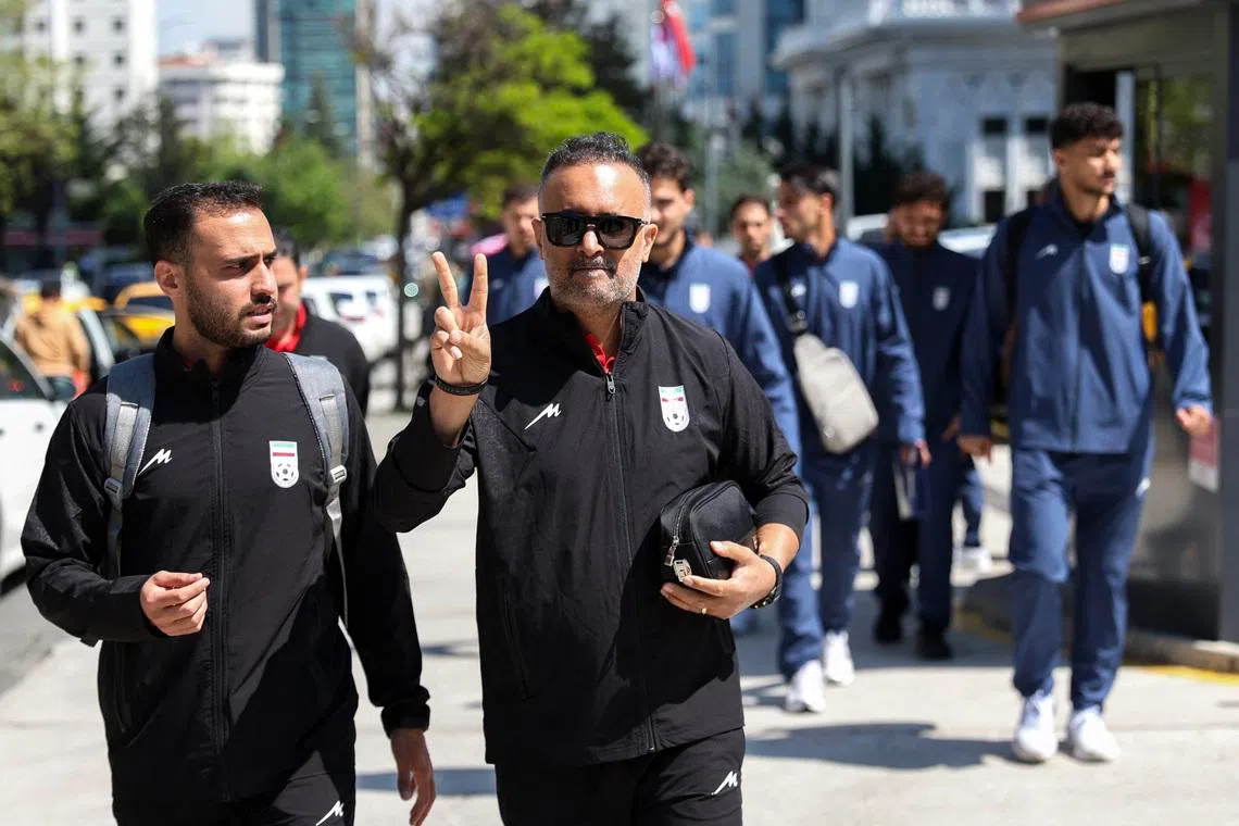 Soccer Football - Iran players and staff in Ankara for VISA procedures ahead of the World Cup - Ankara, Turkey - May 21, 2026 Iran players and staff arrive at the Canada embassy for VISA procedures ahead of the World Cup REUTERS/Efekan Akyuz