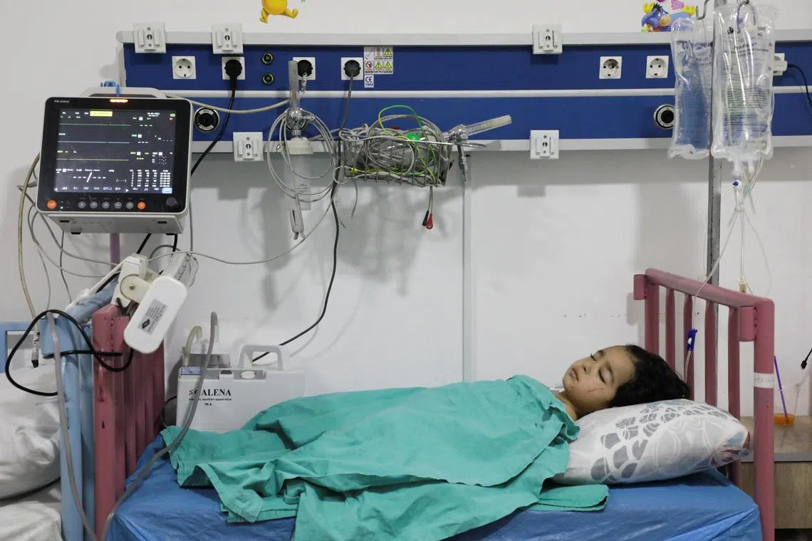 Doctors were forced to amputate Tariq's left leg and are trying to save his right.