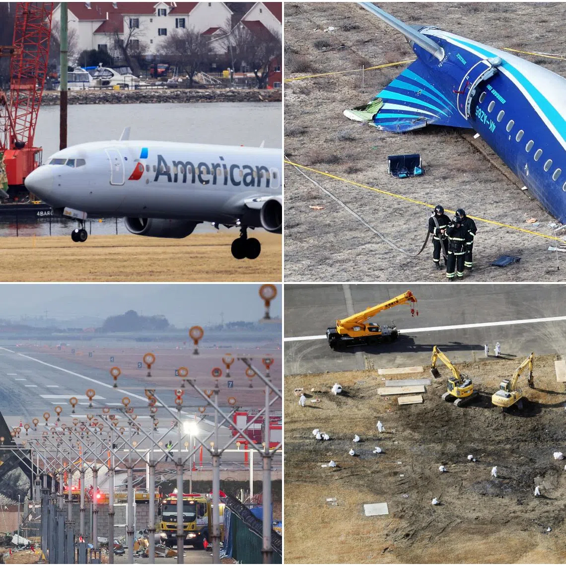 Most recently on Jan 29, more than 60 were killed when an American Airlines jet collided with a US Army helicopter (top left).