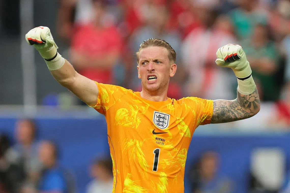 Soccer Football - FIFA World Cup 2026 - Quarter Final - Norway v England - Miami Stadium, Miami Gardens, Florida, U.S. - July 11, 2026 England's Jordan Pickford celebrates after the match IMAGN IMAGES via Reuters/Sam Navarro