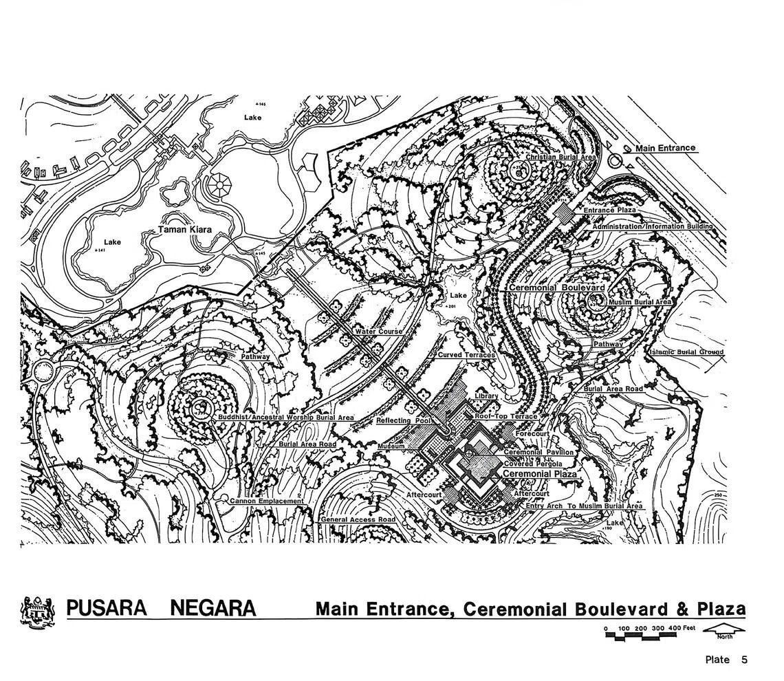 Scans from the 1982 masterplan for the original Pusara Negara (National Cemetery).