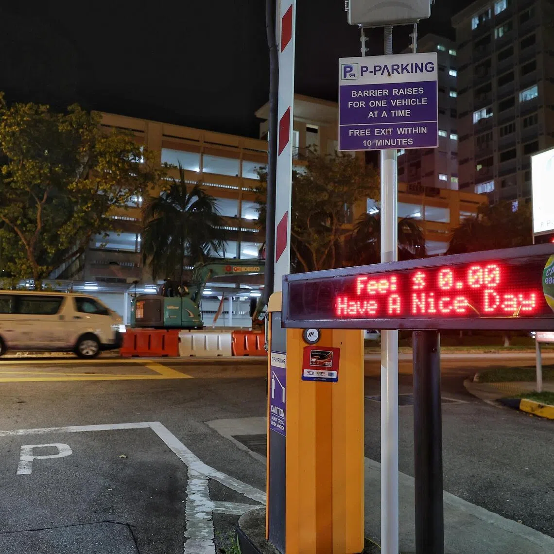 Monthly rates for commercial vehicles with unladen weight of 1,801kg to 2,000kg will be reduced to $80 to $110 per month at HDB car parks for the resident’s first vehicle, and $90 per month at URA car parks for all vehicles.
