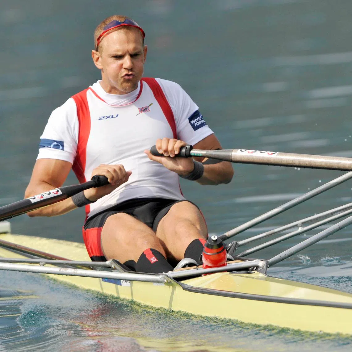 Norway's Olaf Tufte competes during the men's single sculls quarter-final at the World Rowing Championships in Bled August 31, 2011. REUTERS/Srdjan Zivulovic