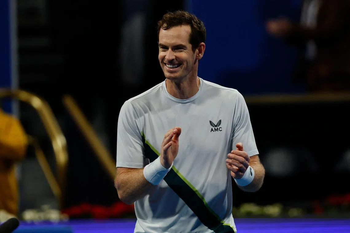Britain's Andy Murray celebrates his win against Czech Republic's Jiri Lehecka.