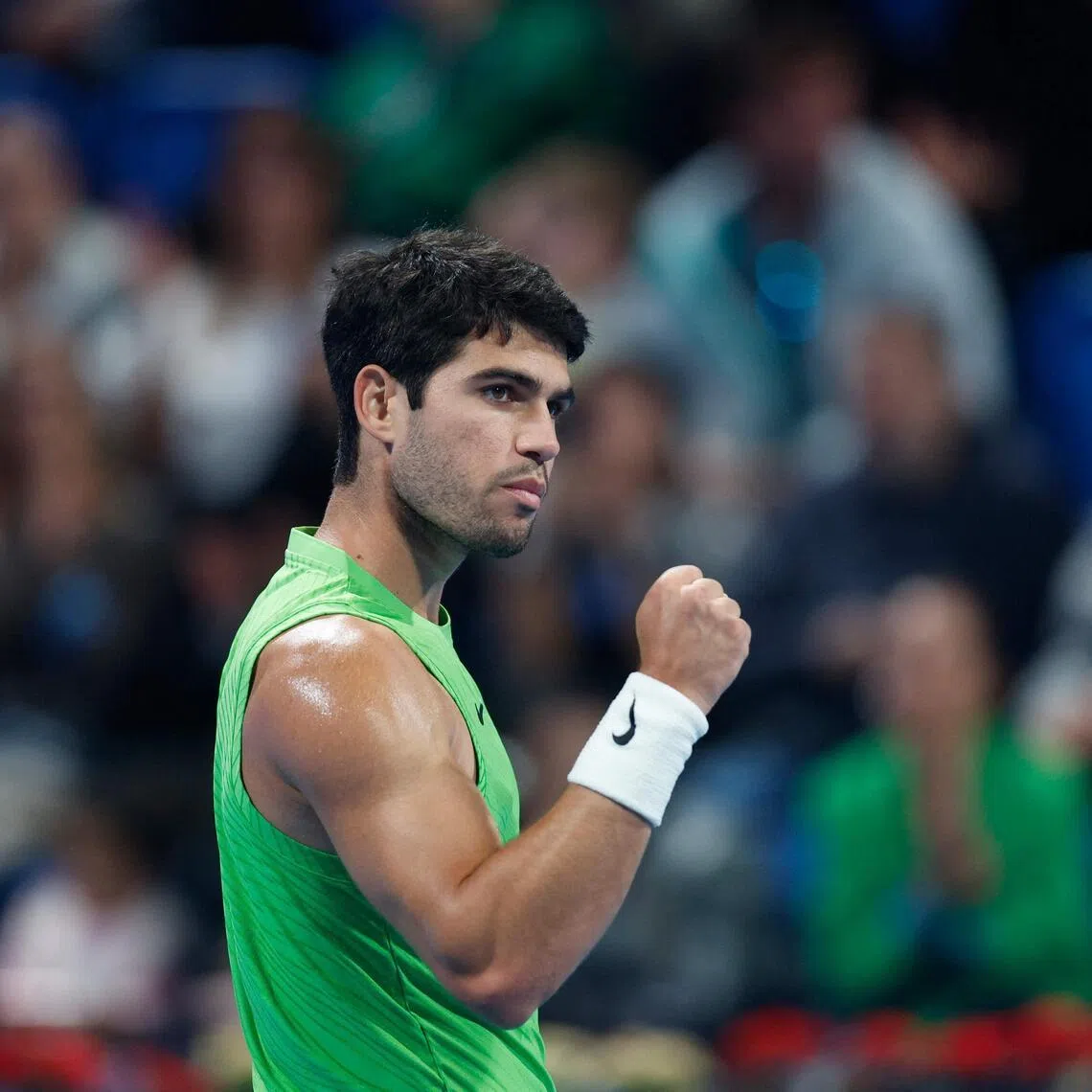 Spain’s Carlos Alcaraz beat France's Arthur Rinderknech in two closely contested sets on Feb 17.