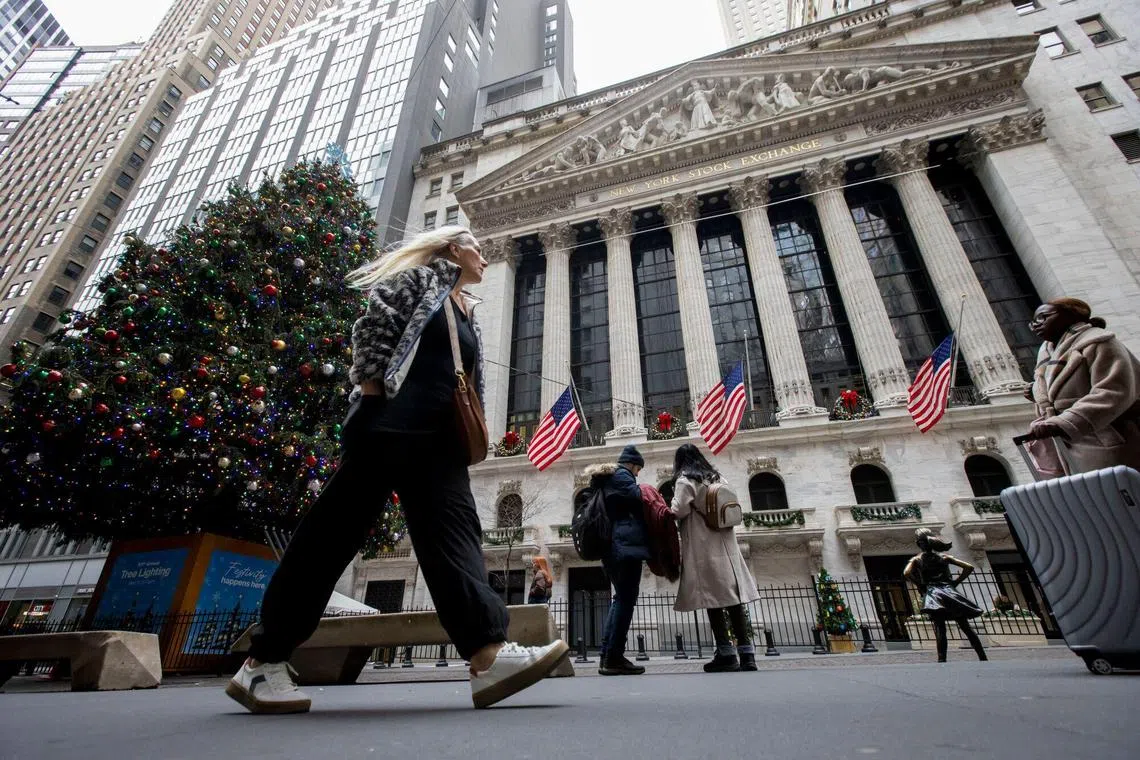 The New York Stock Exchange (NYSE) in New York, US, A furious rally has put the market on pace for its best year since 2019. Going forward inflation data that will help shape the outlook for Federal Reserve rates. Photographer: Michael Nagle/Bloomberg
