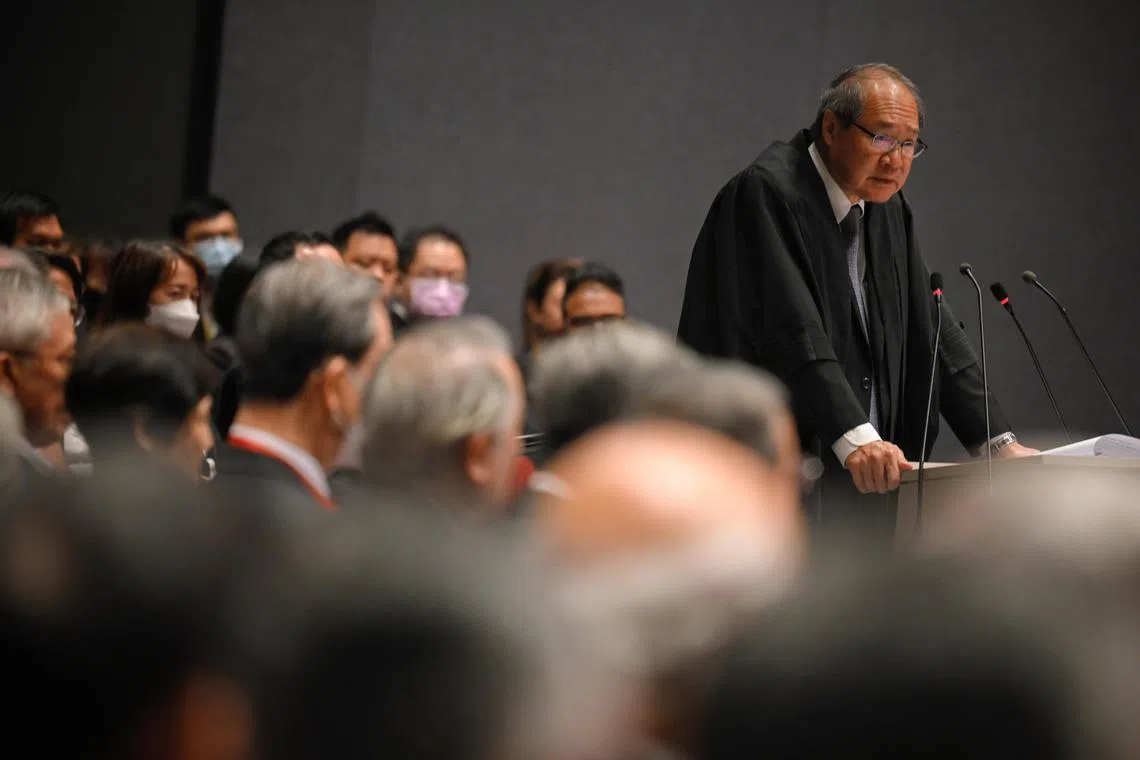 Attorney-General Lucien Wong speaks during the opening of the Legal Year at the Supreme Court on Jan 9, 2023.