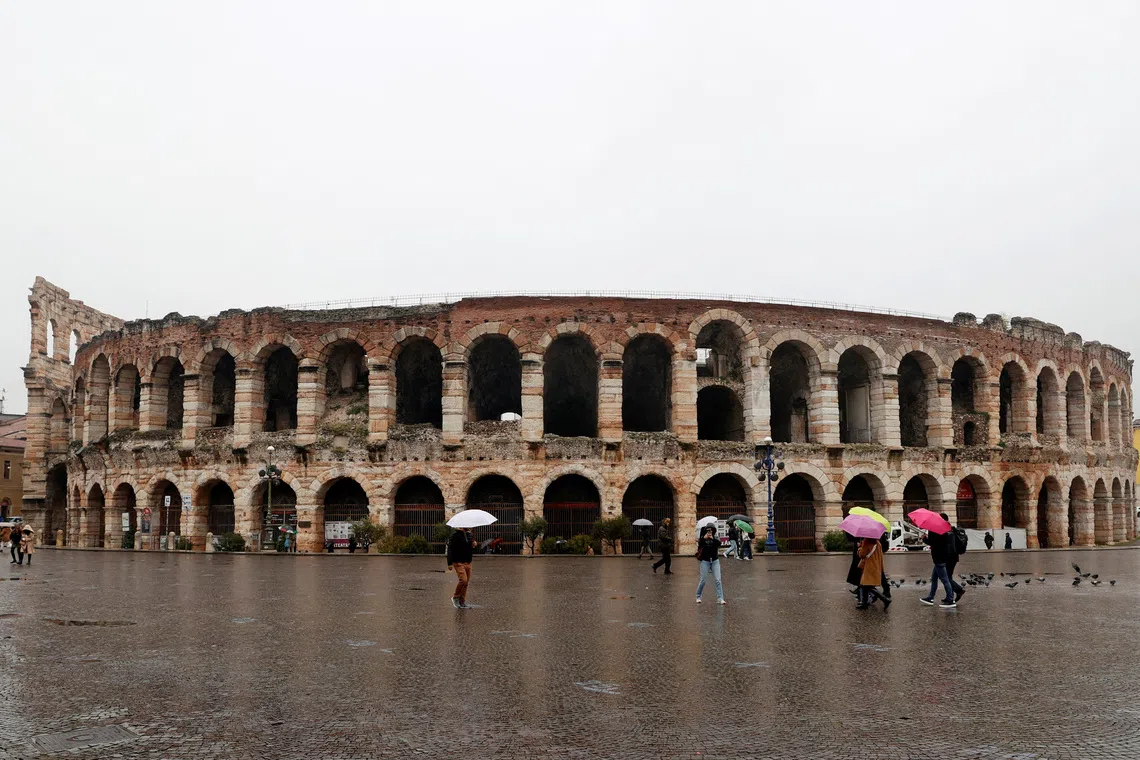 FILE PHOTO: Milano-Cortina 2026 - Preview - Verona, Italy - November 26, 2024 General view of the Arena of Verona REUTERS/Ciro De Luca/File Photo