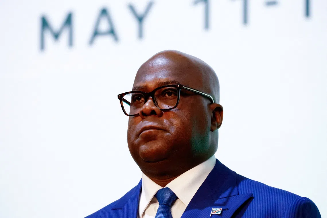 Democratic Republic of the Congo's President Felix Tshisekedi looks on during the closing of the \"Africa Forward\" Summit 2026 at the Kenyatta International Conference Centre (KICC), in Nairobi, Kenya, May 12, 2026. REUTERS/Thomas Mukoya