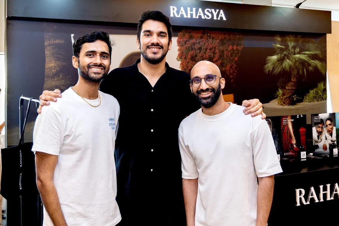 Rahasya founders (from left) Sachit Sood, Utkarsh Vijayvargiya and Sai Pogaru.
