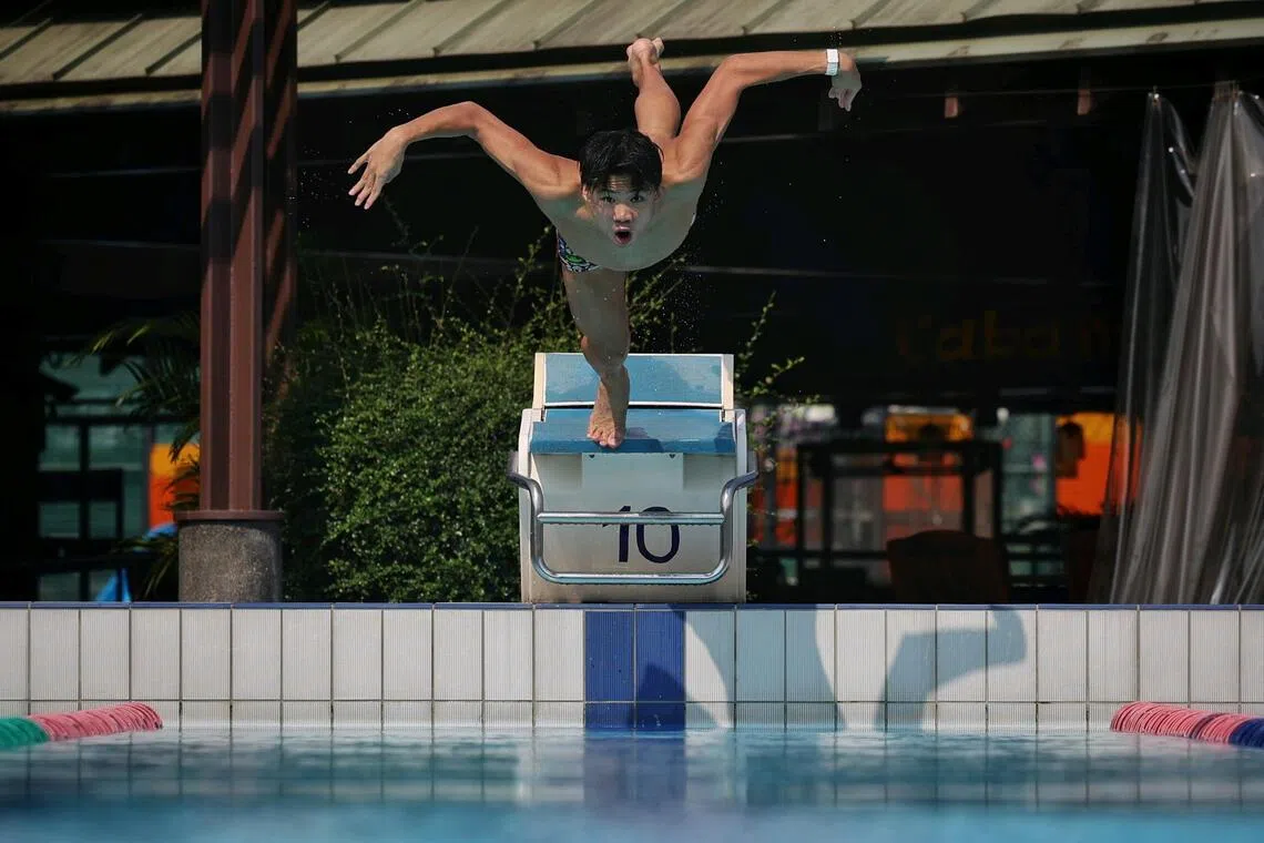 National swimmer Russel Pang, 16, pictured at the Singapore Swimming Club. Russel is Singapore’s rising star of distance swimming and will make his Asian Games debut.
