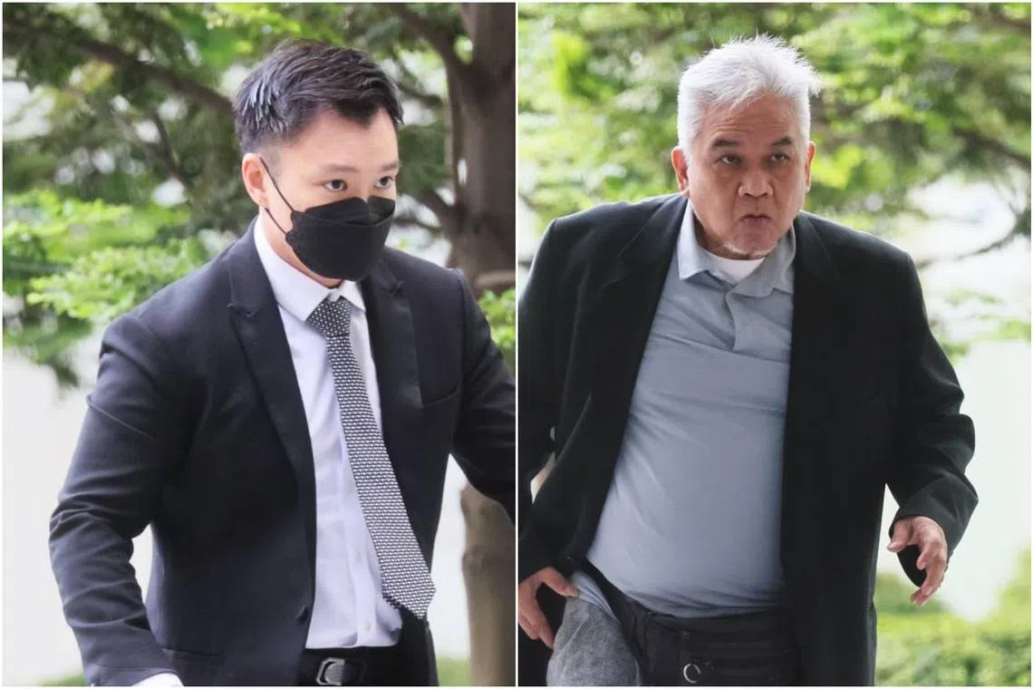 Lawyer Wee Hong Shern (left) had sent another lawyer, Ong Peng Boon, a text message relating to contraband cigarettes in May 2019.