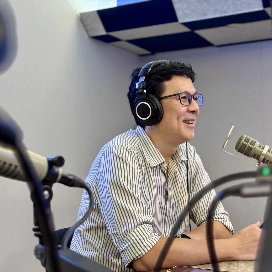 Dr Adrian Loh in the ST podcast studio. 