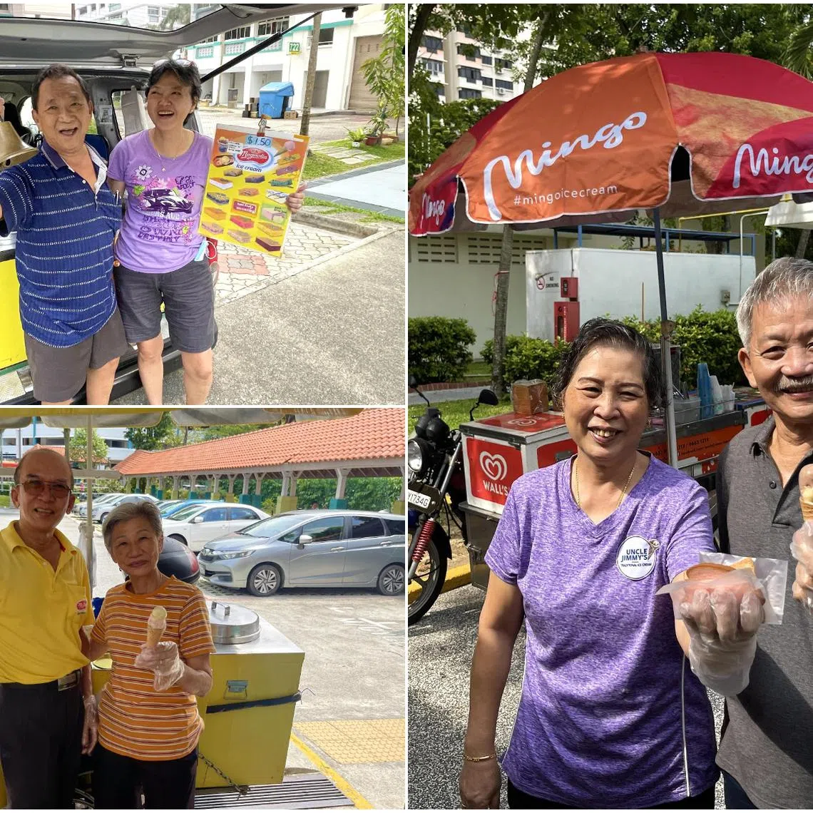 The Straits Times tracks down three pairs of ice cream uncles and aunties who have endured in the tough business of selling traditional ice cream. 