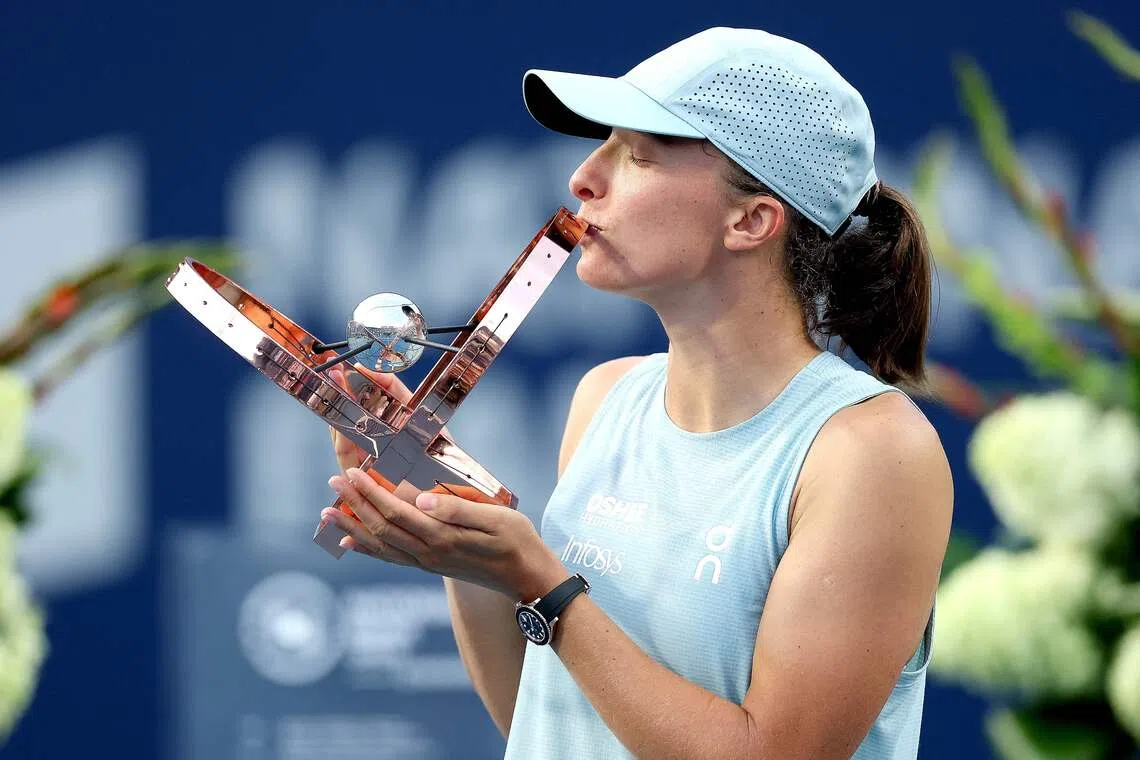 Iga Swiatek won her first title of 2026 at the WTA 1000 in Toronto.