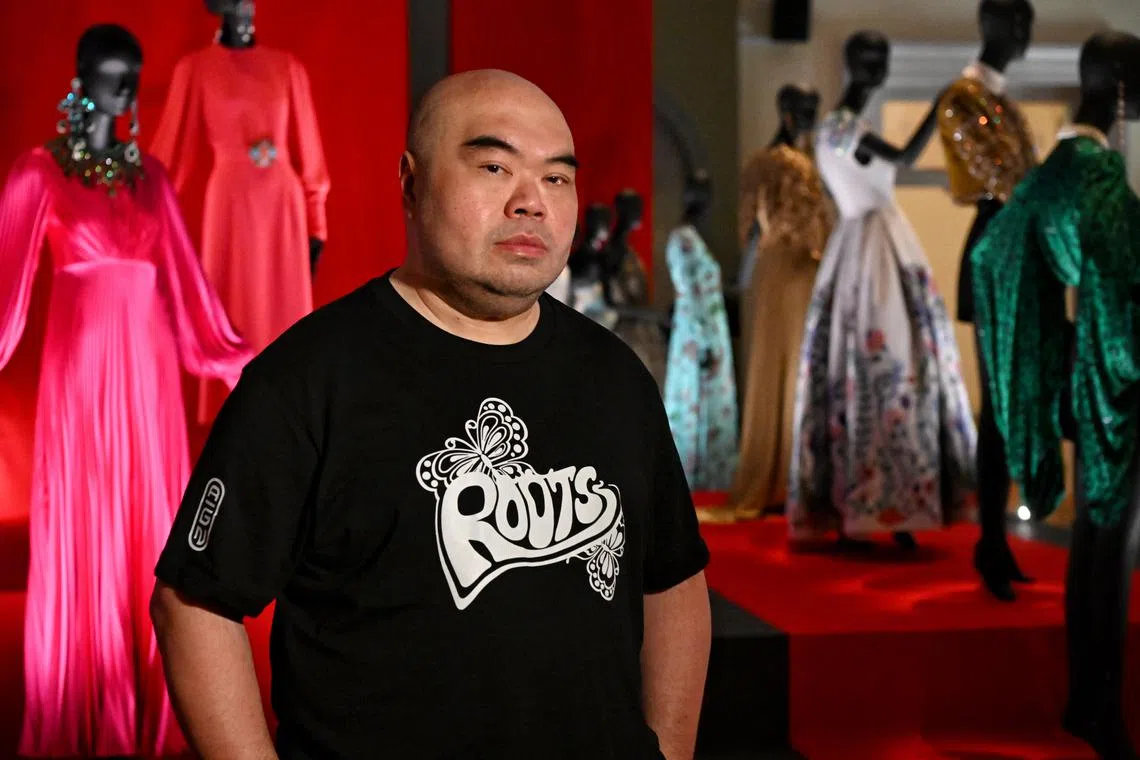 Singaporean fashion designer Andrew Gn at Andrew Gn: Fashioning Singapore and the World, a museum retrospective dedicated to his work, which opened at the Asian Civilisations Museum in May.